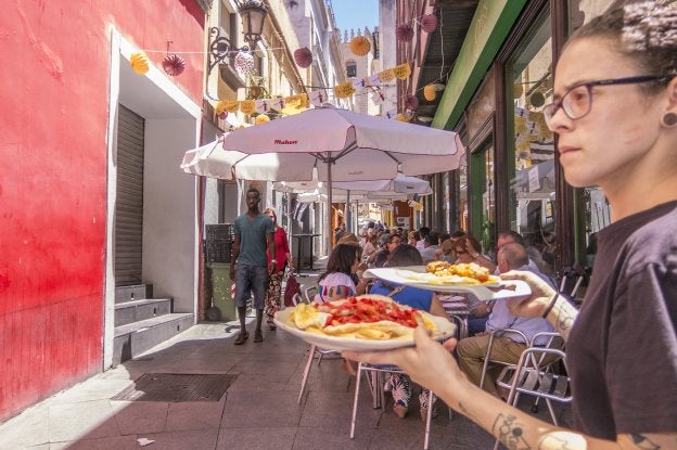Calle Meléndez Valdés ayer sábado. :: Pakopí/