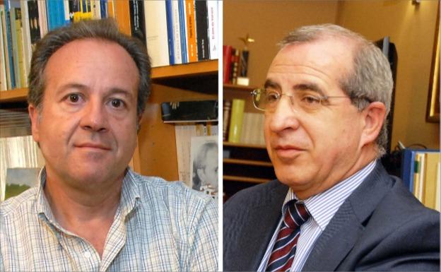 El escritor Álvaro Valverde y Juan Ramón Ferreira, expresidente de la Asamblea fallecido en 2015.: HOY/