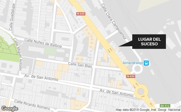 Una mujer de 45 años, herida tras ser atropellada en Almendralejo