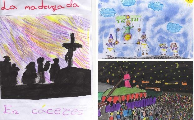 Los mejores dibujos de escolares de la Semana Santa de Cáceres