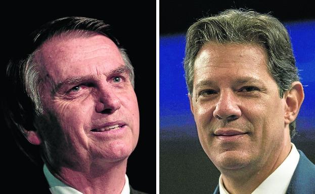 Jair Bolsonaro y Fernando Haddad./