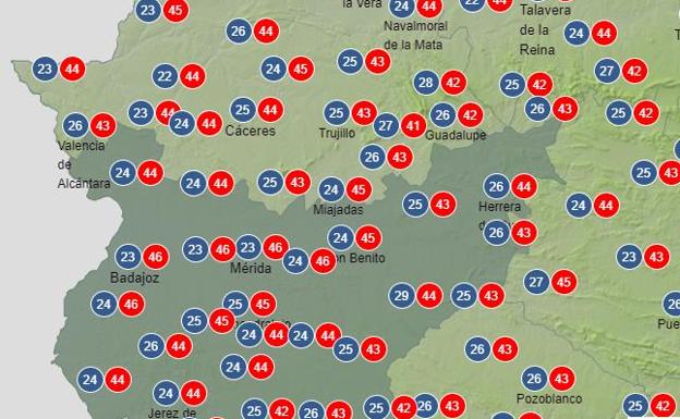 Previsión de Aemet para este sábado.