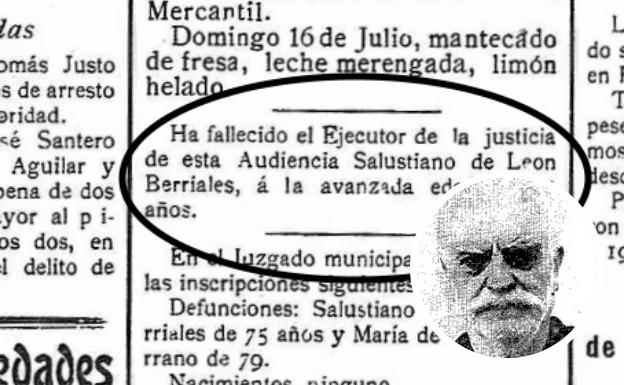 La noticia de la muerte de Salustiano y, en detalle, del asesino Castejón.