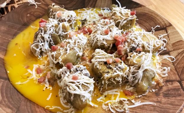 Alcachofas confitadas.