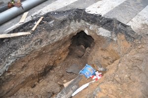 Una cloaca romana en uso
