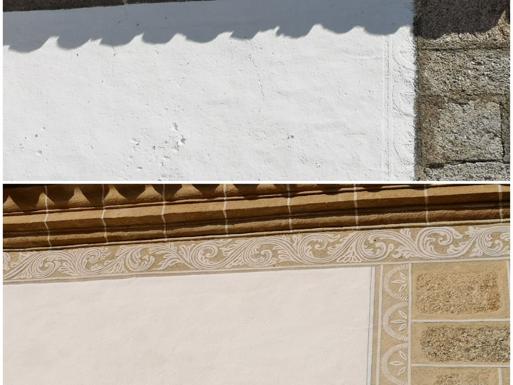 Antes y después de la restauración del camarín.