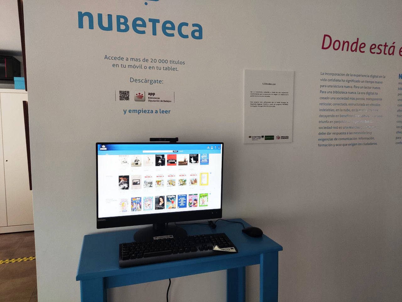 Dispositivo y espacio Nubeteca en la biblioteca municipal Eugenio Frutos./PF