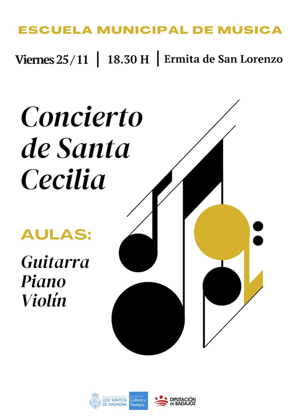 Cartel del concierto de la Escuela de Musica Municipal por Santa Cecilia /hoy