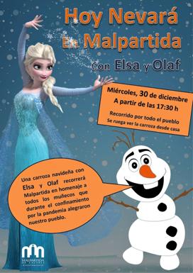 Elsa y Olaf recorrerán mañana Malpartida de Cáceres