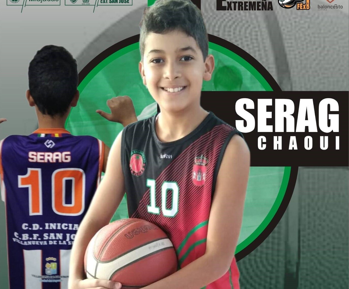 El miajadeño Serag Chaoui formará parte de la Selección Extremeña Mini de Baloncesto