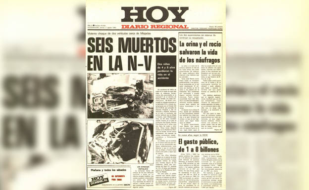 Noticia de primera página portada de la edición del Diario HOY del 17 de agosto de 1984 /HOY