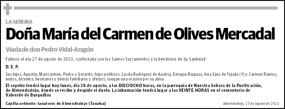 María del Carmen de Olives Mercadal