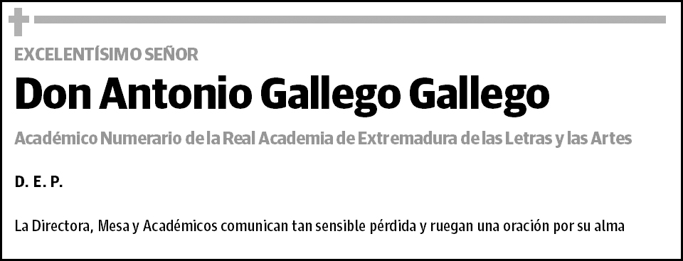 D. ANTONIO GALLEGO GALLEGO