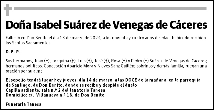 Isabel Suárez de Venegas de Cáceres