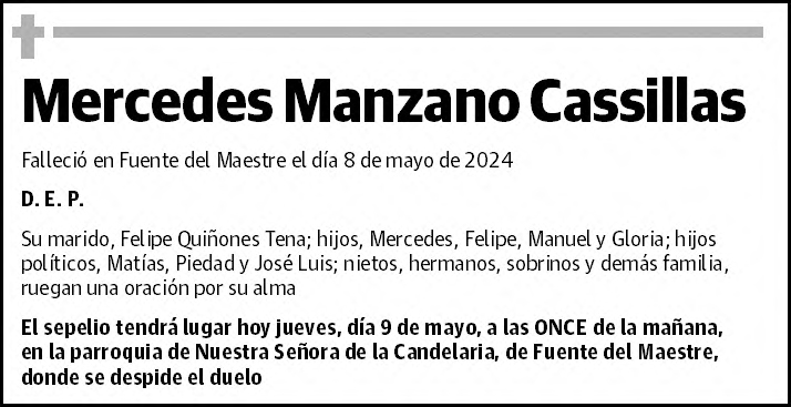 Mercedes Manzano Cassillas