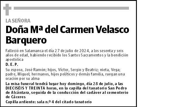 Mª del Carmen Velasco Barquero