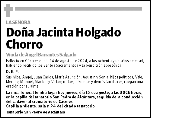 Jacinta Holgado Chorro