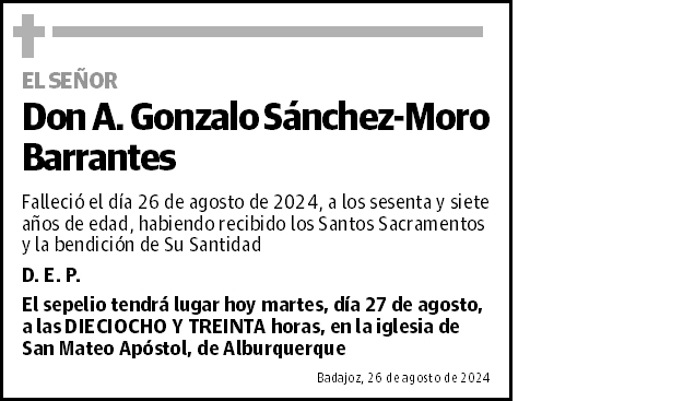A. Gonzalo Sánchez-Moro Barrantes