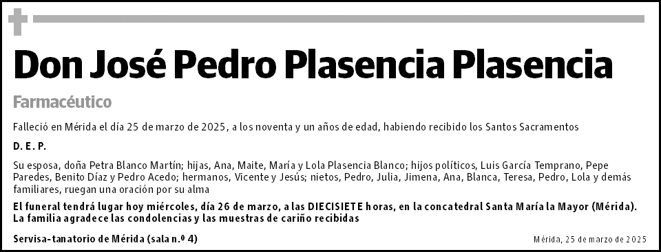 José Pedro Plasencia Plasencia