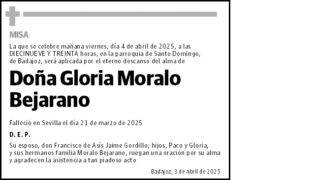 Gloria Moralo Bejarano