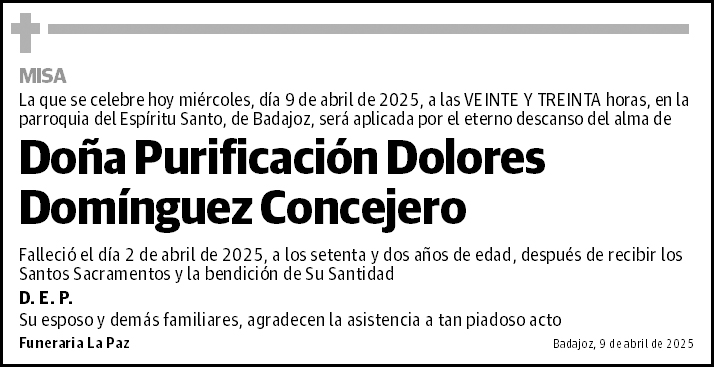 Purificación Dolores Domínguez Concejero