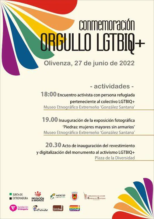 Cartel de las actividades de este año con motivo del Día del Orgullo LGTBIQ+ en Olivenza. /CEDIDA