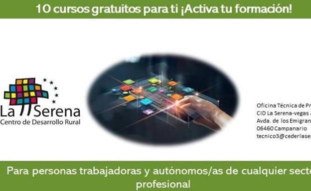 El CEDER 'La Serena' oferta cursos online para personas trabajadoras y autónomas