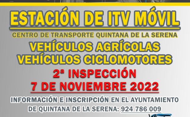 Una estación ITV móvil ciclo-agrícola estará en Quintana el 7 de noviembre para realizar la segunda inspección