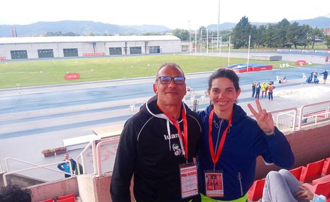 Kiko y Mamen en el Campeonato de España de Atletismo Adaptado por clubes./