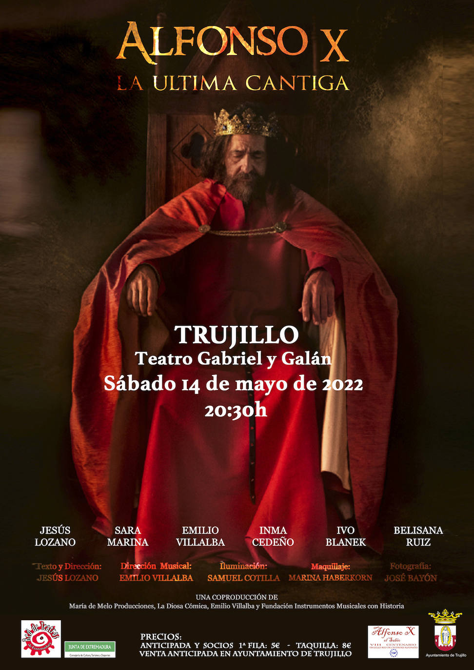 La obra 'Alfonso X, la última cantiga' llegará al teatro Gabriel y Galán este sábado