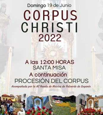 Cartel de la celebración del Corpus Christi en Valverde de Leganés/J.M.S.H.