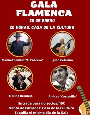 El sábado 28 de enero se celebrará la primera gala flamenca del 2023