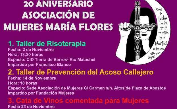 La asociación de mujeres 'María Flores' celebra su veinte aniversario con talleres y actividades para noviembre y diciembre