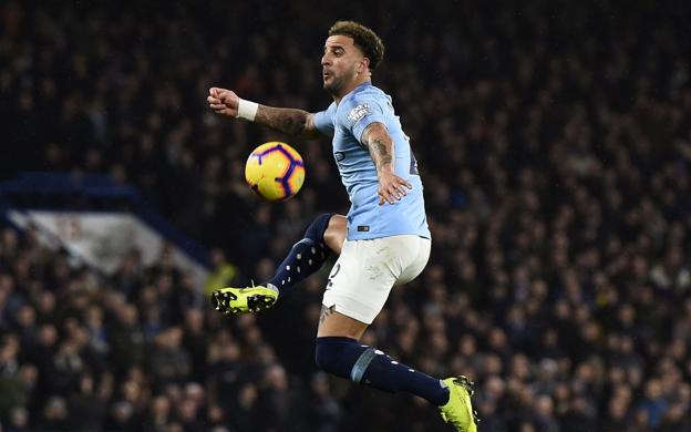 Kyle Walker, durante un partido con el Manchester City.