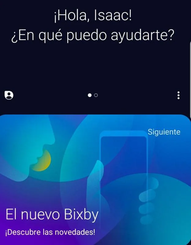 El asistente virtual Bixby trabajando en un móvil de Samsung.