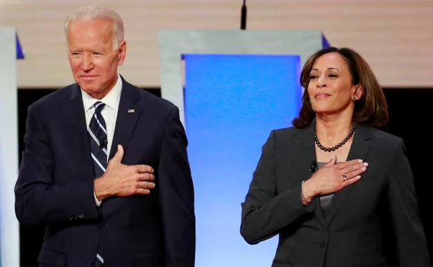 Joe Biden y Kamala Harris, durante un acto electoral del Partido Demócrata anterior a la pandemia./REUTERS