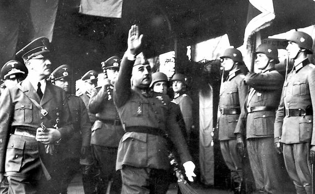 Hitler y Franco, durante su encuentro en Hendaya./