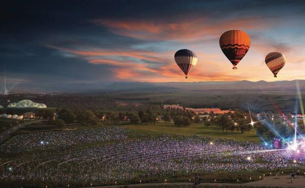 Recreación del proyecto con el área del festival. 