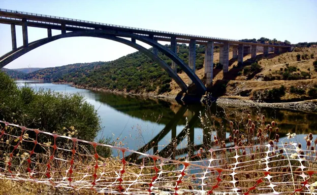 Viaducto del Almonte, en cuyo entorno se perfila el nuevo embalse para el abastecimiento de la capital cacereña. 