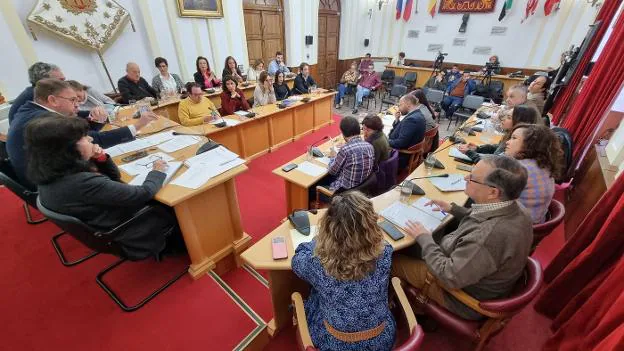 Pleno municipal ayer. 